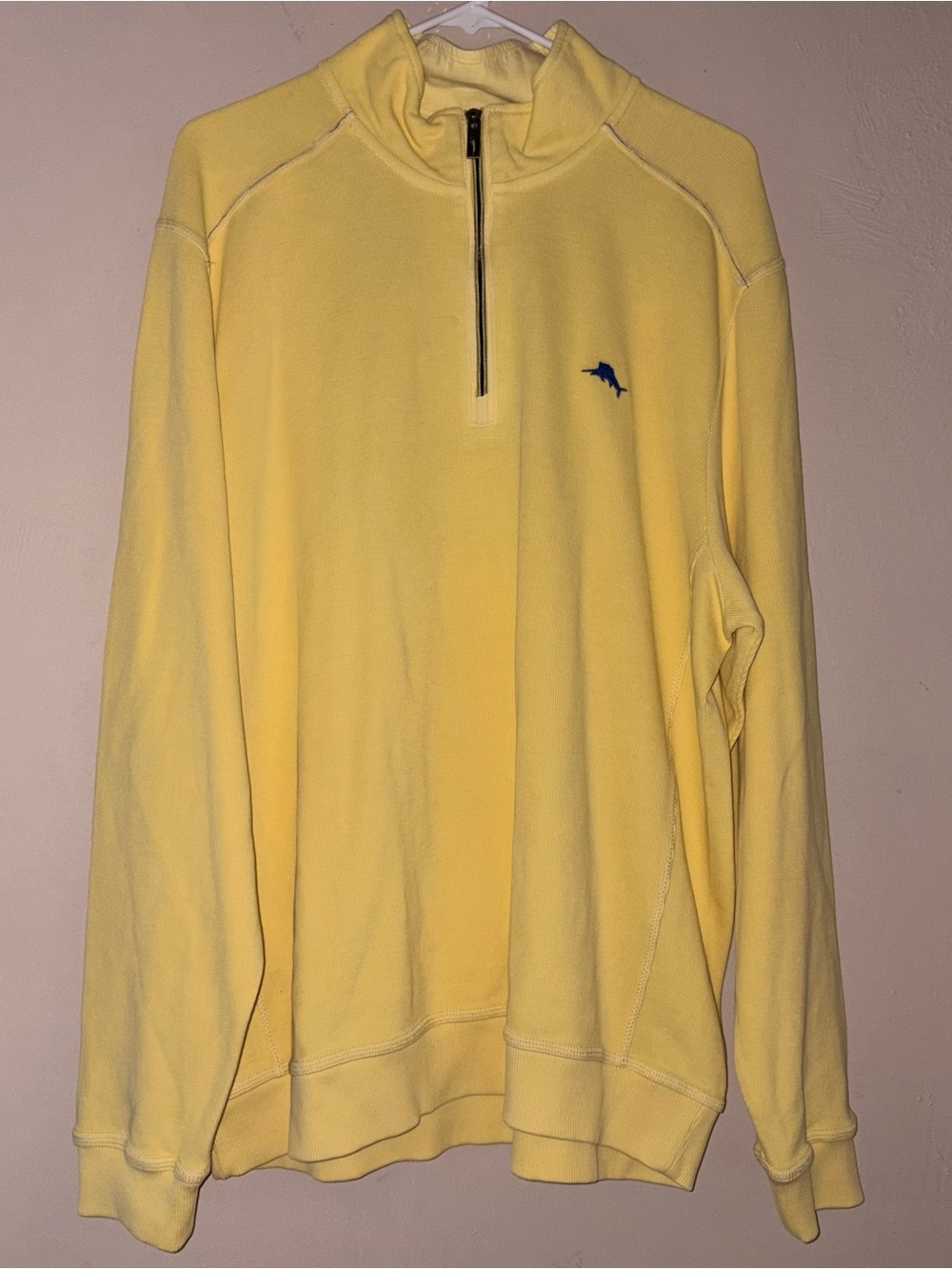 Tommy Bahama men’s 1/4 zip yellow pullover top XL - Picture 1 of 3